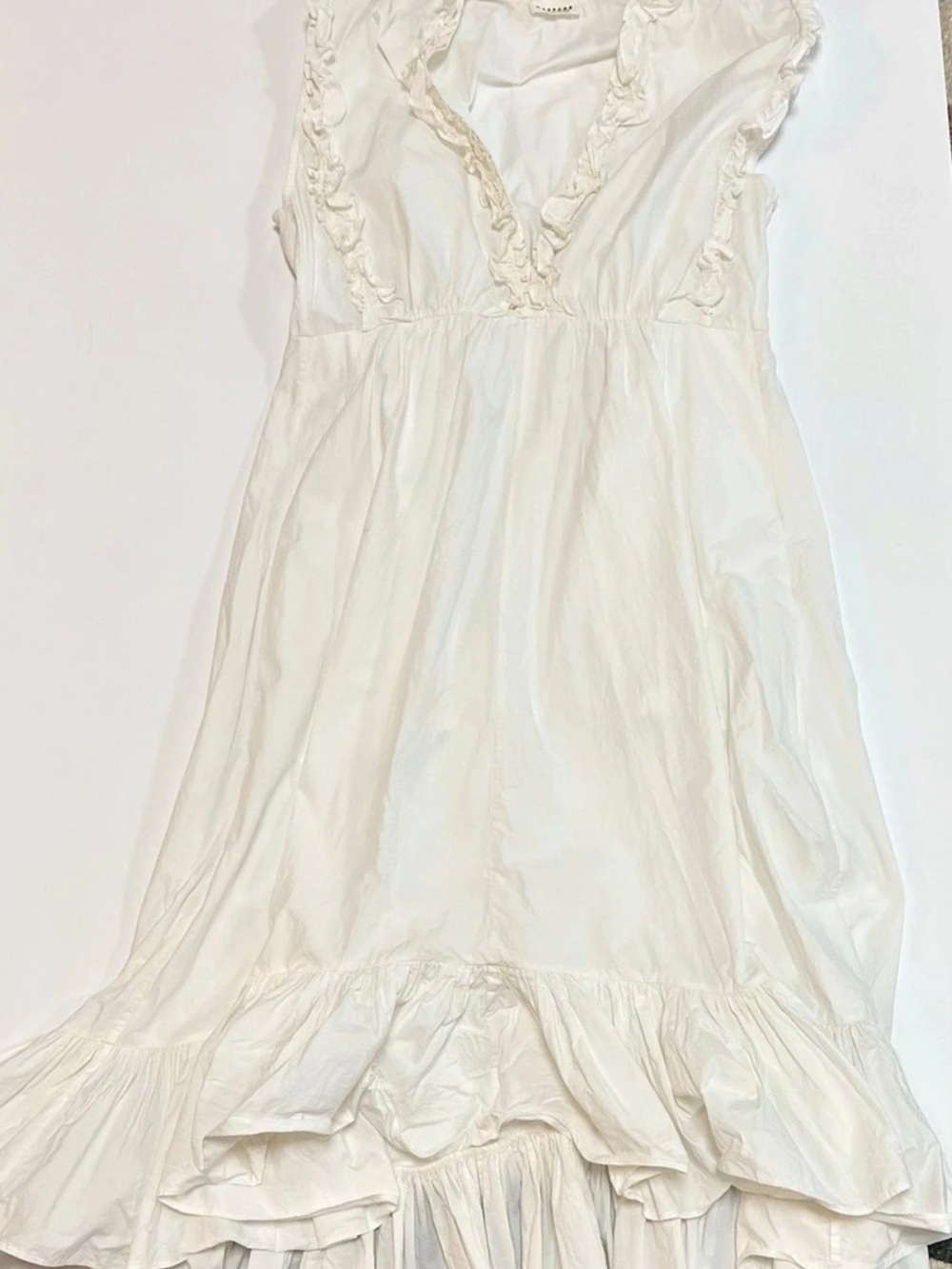 MASSCOB White Ruffle Maxi Dress